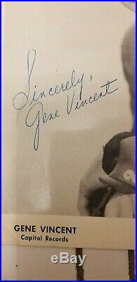 GENE VINCENT. VINTAGE IN PERSON HAND SIGNED and note Capitol Records