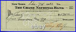Gary Cooper Vintage Signed Personal Check 1942 Authentic Autograph Rare