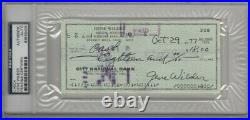 Gene Wilder Signed Autographed Personal Check Willy Wonka #308 1977 PSA/DNA