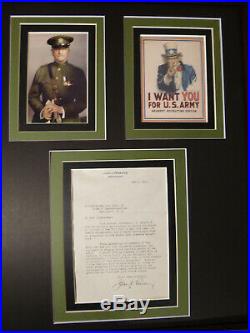 General John J Pershing Autograph T. L. S SIGNED on his personal letterhead withCOA