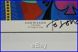 George Rodrigue Luck Be A Lady Blue Dog SIGNED Limited Edition Framed