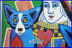 George Rodrigue Luck Be A Lady Blue Dog SIGNED Limited Edition Framed