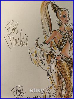 Gold Barbie BOB MACKIE Signed AUTOGRAPH LITHOGRAPH In Person VINTAGE 1995