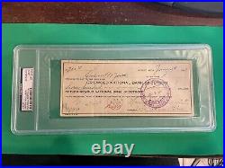 HARRY HEILMANN Signed Personal Check from 1927 PSA/DNA SLABBED (HOF/Dec. 1951)