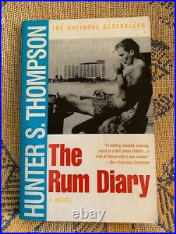 HUNTER S. THOMPSON AUTOGRAPHED The RUM DIARY 1998 IN PERSON SIGNED SOFT COVER