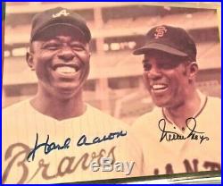 Hank Aaron & Willie Mays 8x10 Autographed Photo signed in person