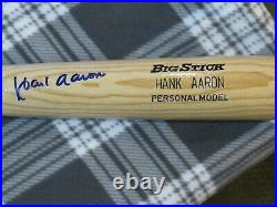 Hank Aaron autographed signed Adirondack 302 Big Stick personal model bat