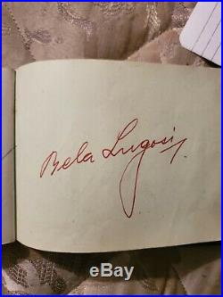 Horror Actor BELA LUGOSI In-Person Blood Red Signed Album Page DRACULA 1950s