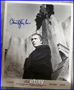 Horror Actor CHRISTOPHER LEE In-Person Signed 8x10 Photo as DRACULA STAR WARS
