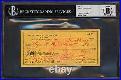Hunter S. Thompson Authentic Signed 2.75x6 1977 Personal Check Auto 10 BAS Slab