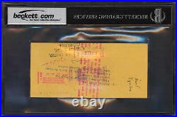 Hunter S. Thompson Authentic Signed 2.75x6 1977 Personal Check Auto 10 BAS Slab