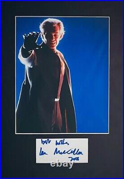 Ian McKellen HAND SIGNED White Card & X-MEN Magneto Photograph Mount In Person