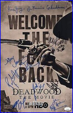 Ian McShane DEADWOOD Cast X11 Signed 11x17 Photo IN PERSON Autograph JSA COA