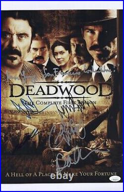 Ian McShane DEADWOOD Cast X6 Signed 11x17 Photo IN PERSON Autograph JSA COA