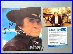 JOHNNY CASH (? 2003) In-Person Signed Vinyl Picture 20x23 Autograph COA ACOA + Photo