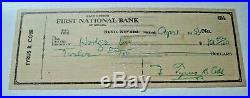 JSA TY COBB Hand signed personal check JSA! Hall of Famer! APRIL 1954. EXCELLENT