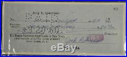 Jackie Robinson Hand Signed Autographed Personal Check With COA From Rachel