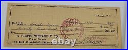 Jimmy Carter Signed Personal Bussiness Check Carter Warehouse Plains Autographed