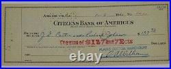 Jimmy Carter Signed Personal Bussiness Check Carter Warehouse Plains Autographed