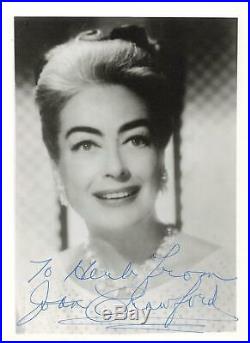 Joan Crawford Signed 5 x 7 Photo & Letter On Personal Letterhead 1970