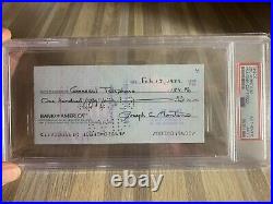 Joe Montana Autographed Personal Check Rookie Year 1979 PSA/DNA Pre-Draft Rare