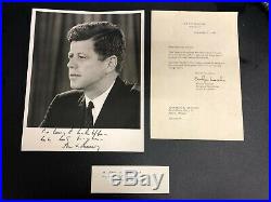 John F. Kennedy Signed Print, JFK Autograph with Letter from Personal Secretary
