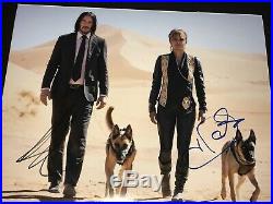 KEANU REEVES HALLE BERRY SIGNED AUTOGRAPH 11x14 PHOTO JOHN WICK 3 IN PERSON COA