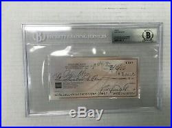 Kirby Puckett Signed Personal Check Slabbed BGS/BAS 9 Minnesota Twins