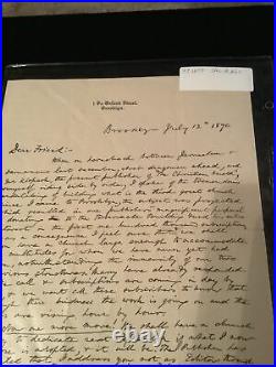 L1 THOMAS DE WITT TALMAGE AUTOGRAPH Letter Personal Correspondence SIGNED 1890