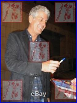 Legendary Chef ANTHONY BOURDAIN signed SIMPSONS photo RARE/IN-PERSON/PIC PROOF