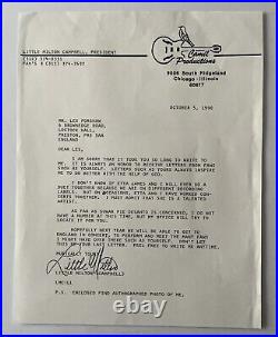 Little Milton Signed Autograph Typed Personal Letter