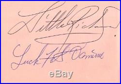 Little Richard and Fats Domino American Music Legends In Person Signed Page