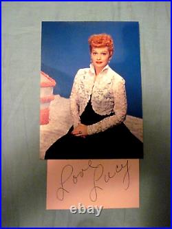 Lucille Ball I Love Lucy Signed Autograph Obtained In Person