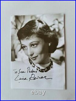 Luise Rainer Signed 7x5 Photo From A Large Personal Collection