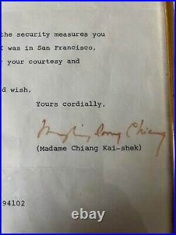 MADAME CHIANG KAI-SHEK Personal LetterSIGNED on official Letterhead. May, 1976