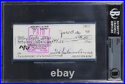 Madonna Authentic Signed 2.75x6 1986 Personal Check To Aida GreyBAS Slabbed