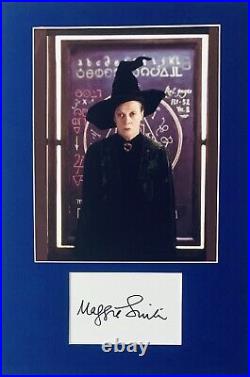 Maggie Smith HAND SIGNED White Card + 10x8 HARRY POTTER Photograph IN PERSON COA