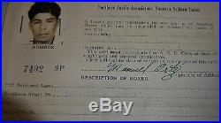 Manuel Ortiz Signed Personal 1937-38 Amateur Boxing License BAS Beckett COA HOF
