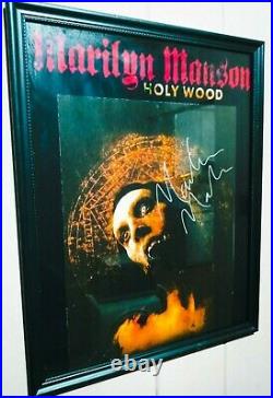 Marilyn Manson Hand Signed Photo 8x10 (CUSTOM FRAMED WITH ART) GREAT AUTOGRAPH