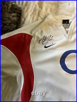Martin Johnson Signed Shirt Signed England Rugby Shirt Size Large Personal Signd
