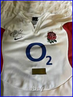 Martin Johnson Signed Shirt Signed England Rugby Shirt Size Large Personal Signd