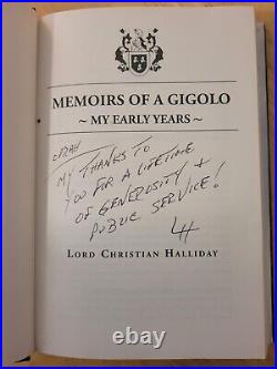 Memoirs Of A Gigolo Signed Autographed Lord Christian Halliday 1st Edition Oprah