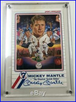 Mickey Mantle Signed Autographed Sports Impressions Personal Postcard