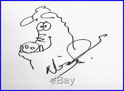 Nick Park HAND SIGNED 12x8 Early Man Original Artwork Sketch In Person COA
