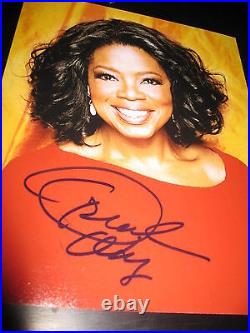 OPRAH WINFREY SIGNED AUTOGRAPH 8x10 PHOTO SELMA BRIGHT RED DRESS IN PERSON COA