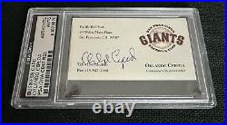 ORLANDO CEPEDA Signed Personal Business Card SF GIANTS HOF PSA Autographed Auto