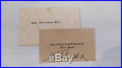 Original Personal card President Signed by Fidel Castro 1962