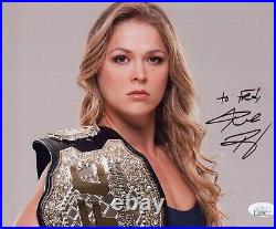 PERSONALIZED RONDA ROUSEY Signed UFC WWE 8x10 Photo Authentic Autograph JSA COA