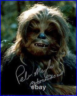PETER MAYHEW signed Autogramm 20x25cm STAR WARS In Person autograph COA CHEWIE