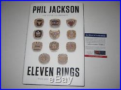 PHIL JACKSON Signed ELEVEN RINGS The Soul of Success Hardcover Book with PSA COA
